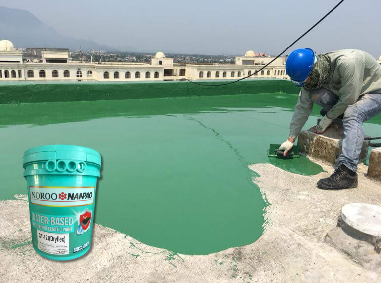 sơn chống thấm sân thượng màu xanh lá