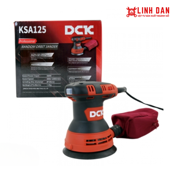 Máy chà nhám tròn 125mm-300W DCK KSA125