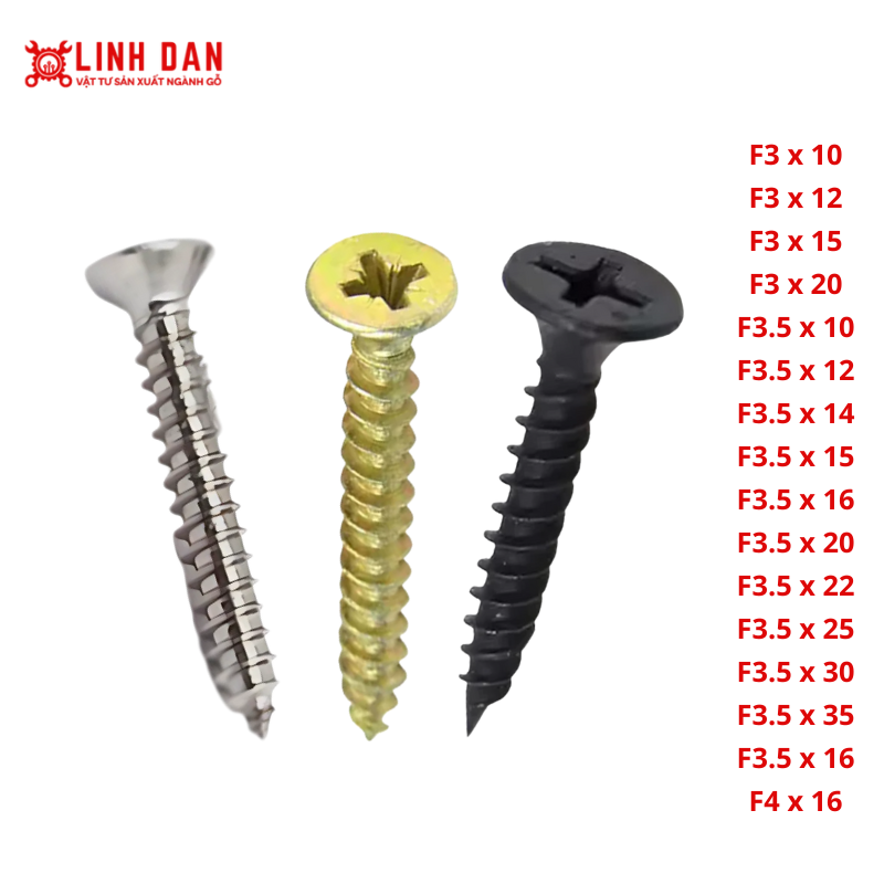 vít bắn gỗ đầu bằng răng nhuyễn